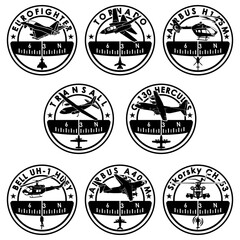 Collection of military aircraft in vector format for laser cut and vinyl projects