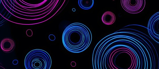 Flowing Neon Light Curves on Black Background – Abstract Futuristic Wave Design