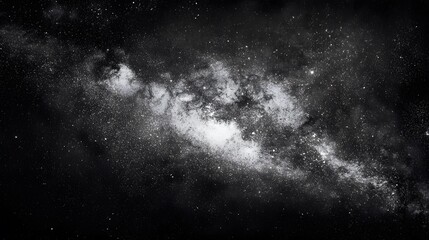 Stunning Black and White Milky Way Galaxy – Starry Night Sky with Cosmic Clouds