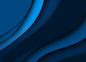 Elegant Abstract Blue Wave Background – 3D Paper Cut Style Design