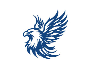 eagle flying with open wings in black vector tattoo style