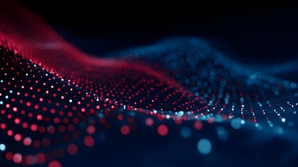  Luminous Red and Blue Digital Particle Stream