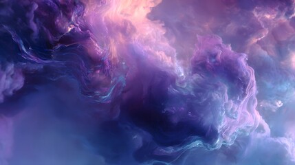 Fantasy nebula cloud background with purple and blue abstract smoke texture

