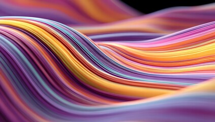 Flowing colorful abstract waves with smooth gradient curved lines

