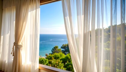 Fototapeta premium Ocean view from a window