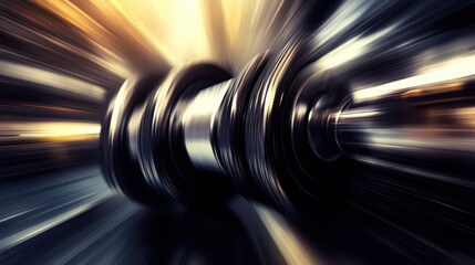 Dynamic Motion Blurred Barbell Representing Strength and Fitness