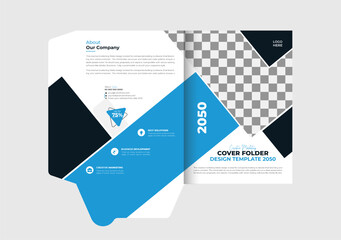 Presentation folder template design, Folder design, cover for catalog, brochures, Annual report background for business design, red Gradient color template