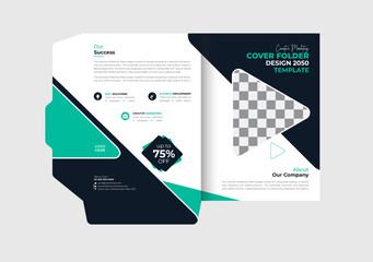 Presentation folder template design, Folder design, cover for catalog, brochures, Annual report background for business design, red Gradient color template