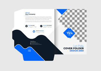Presentation folder template design, Folder design, cover for catalog, brochures, Annual report background for business design, red Gradient color template