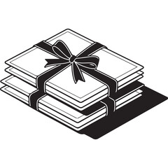 Red hardcover books and gift boxes in a decorative stack for education and learning