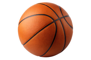Classic Orange Basketball with Black Seams - Isolated on Transparent Background