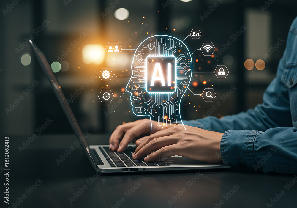 Poster ai technology revolutionizing work and life with artificial intelligence