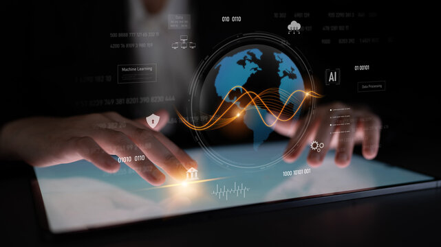 Global AI and data processing system enhances data, AI, and processing efficiency through digital network and global integration of intelligent technology Latch - Powered by Adobe
