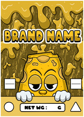 Funny Cheese Character for Cannabis or Snack Packaging Design in Vector.