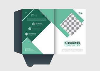 Presentation folder template design, Folder design, cover for catalog, brochures, Annual report background for business design, red Gradient color template