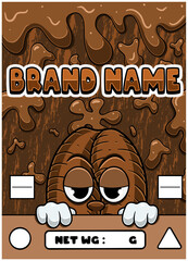 Funny Coffee Bean Character for Cannabis or Snack Packaging Design in Vector.