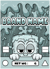 Funny Marshmallow Character for Cannabis or Snack Packaging Design in Vector.