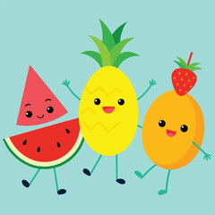 happy birthday card with fruits