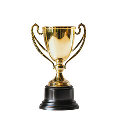 Golden trophy isolated on transparent background