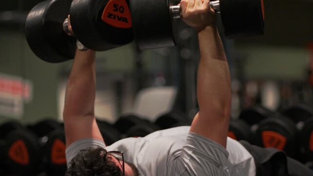 Athlete working out at the gym