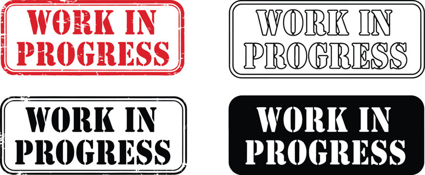Download work in progress vector stamps set graphic design elements for business concepts editable