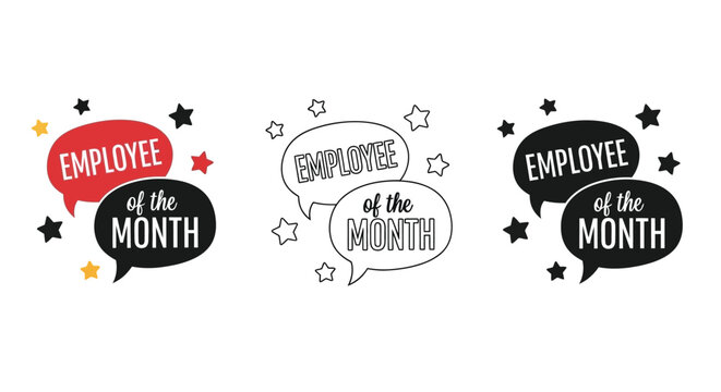 Employee of the month vector graphic for business recognition and award design use vector