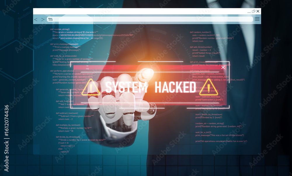 Poster ai artificial intelligence protects systems from cyber threats through automated monitoring, smart f