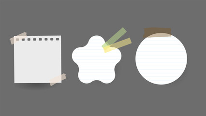 Sticky Notes and Labels Collection with pin and post it, on gray background, Notepaper meeting reminder, Flat Modern design , illustration Vector EPS 10