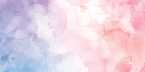 Rainbow pink and purple coloured hand painted watercolour background.