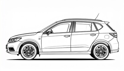 black and white car