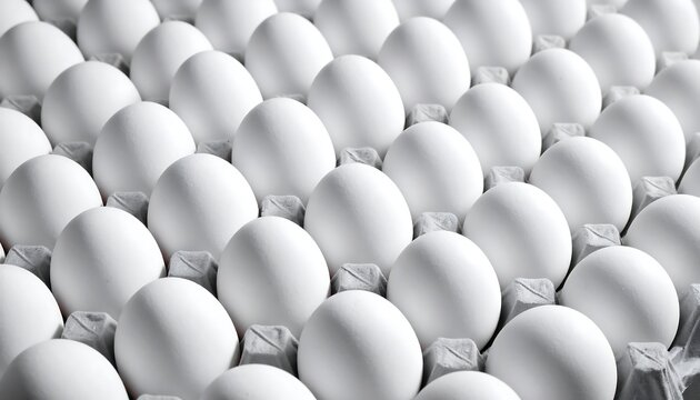 Fresh white eggs in carton