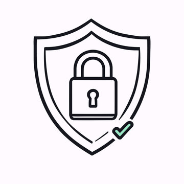 A secure padlock icon on a white background symbolizes web protection and internet safety
