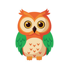Fototapeta premium Adorable Cartoon Owl Character Cute Bird Illustration for Childrens Designs and Stickers