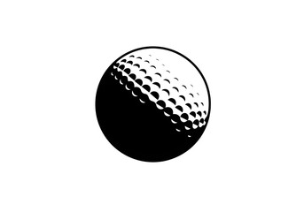 A black and white graphic of a textured sphere with a gradient of circular indentations across it