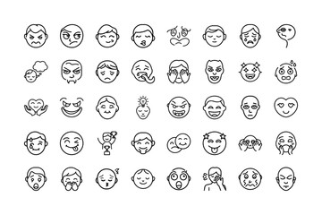 Human Emotion Icon Pack for Facial Expression Mood People Vector