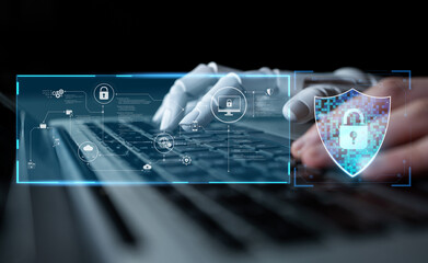 AI artificial intelligence strengthens cybersecurity with intelligent threat detection, virtual...