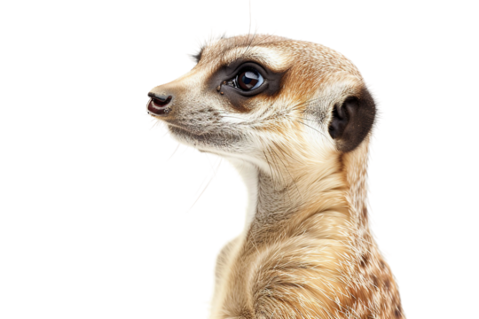 Closeup of Meerkat in Defensive Stance Isolated on Transparent Background
