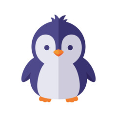 Obraz premium Cute Purple Penguin Vector Sticker Illustration Adorable Flightless Bird Character Fun Design