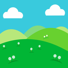 Fototapeta premium vector illustration of a green field