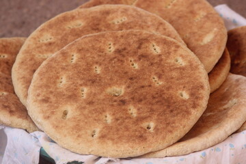 Khobz Close Up, Traditional Moroccan Bread