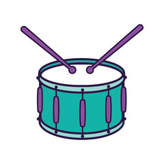 Illustrated Snare Drum with Drumsticks Vector Sticker for Music Enthusiasts