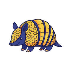Cute Cartoon Three Banded Armadillo Rolling Ball in a Funny and Adorable Pose