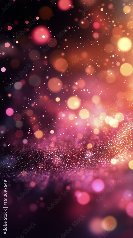 Poster colorful bokeh lights create a magical atmosphere in this abstract background