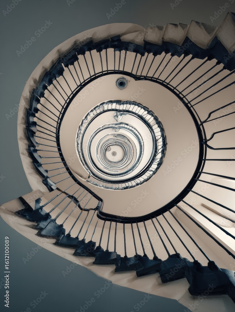 Aufkleber unique spiral staircase design resembling a brain viewed from above with clear side spacing