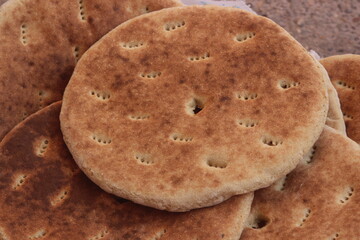 Khobz Close Up, Traditional Moroccan Bread