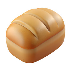 Obraz premium Golden brown loaf of bread isolated on transparent background