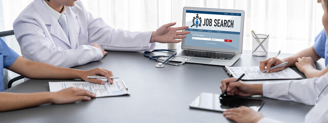 Online job search on brisk website for worker to search for job opportunities on the recruitment...