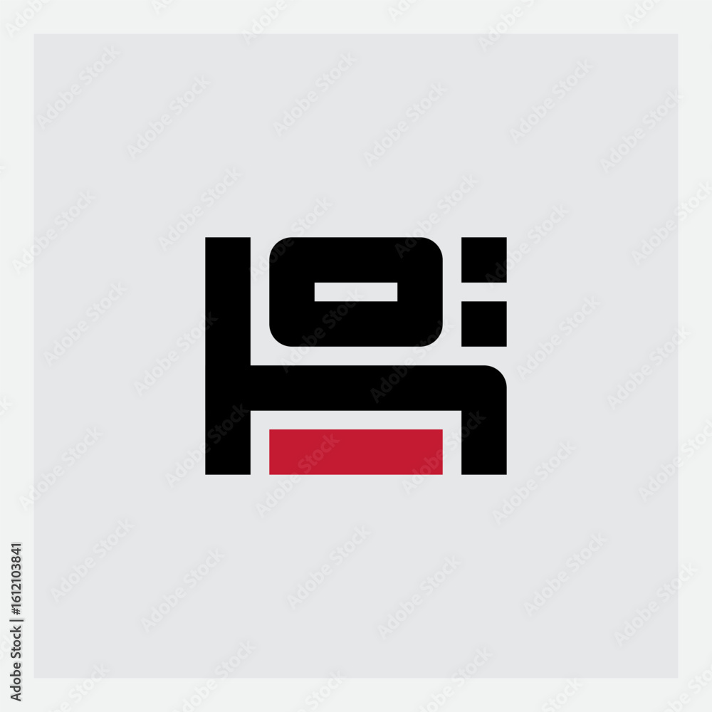 Poster minimalist h0 monogram featuring geometric fusion of letter and numeral elements. ideal for software