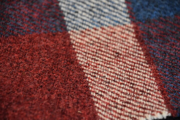 Fototapeta premium Red White and Blue Tartan Plaid Textile