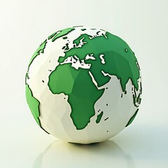Stylized Green Earth Globe with Eco-Friendly Design – Sustainable World Illustration